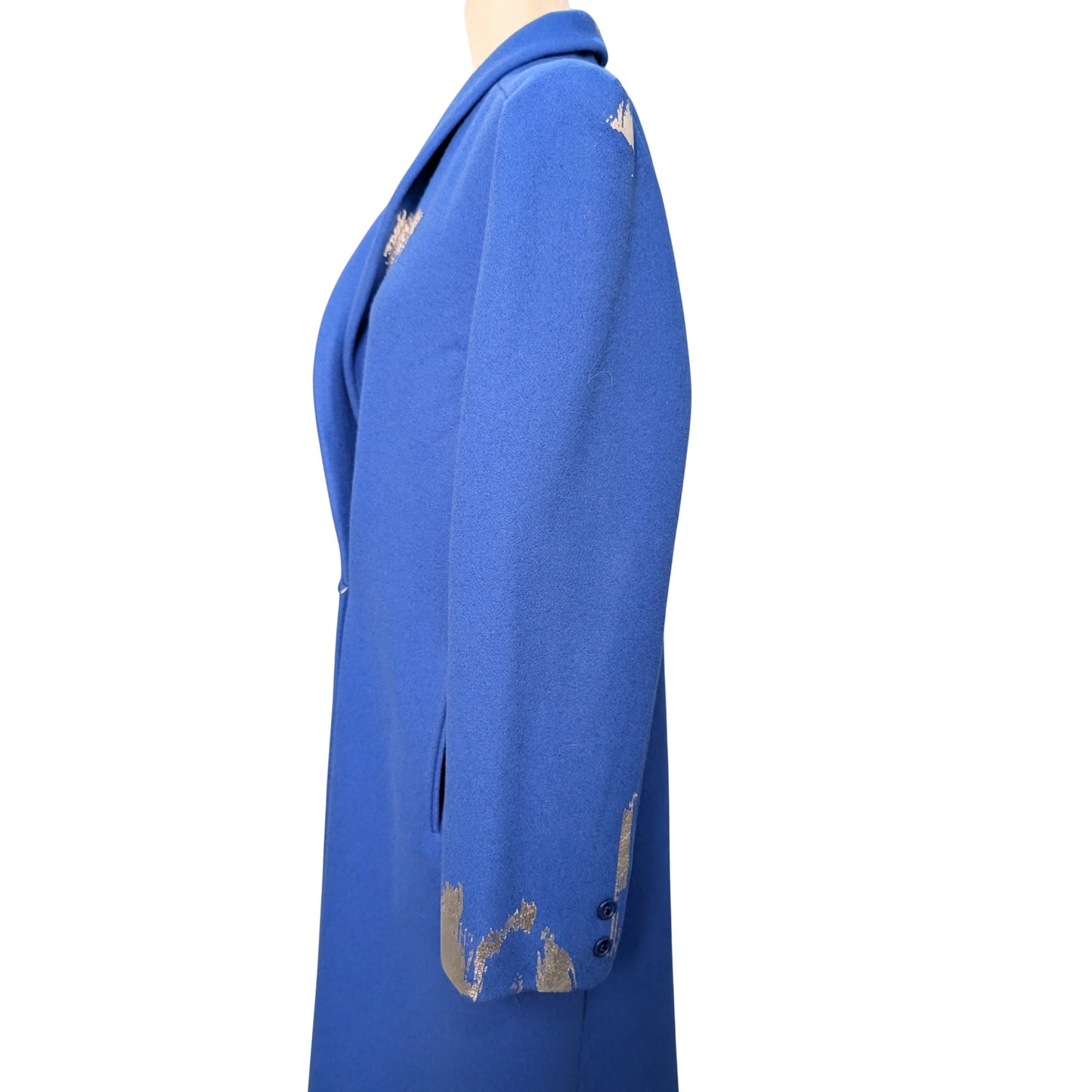Silver Brush Strokes Minimalist Long Coat