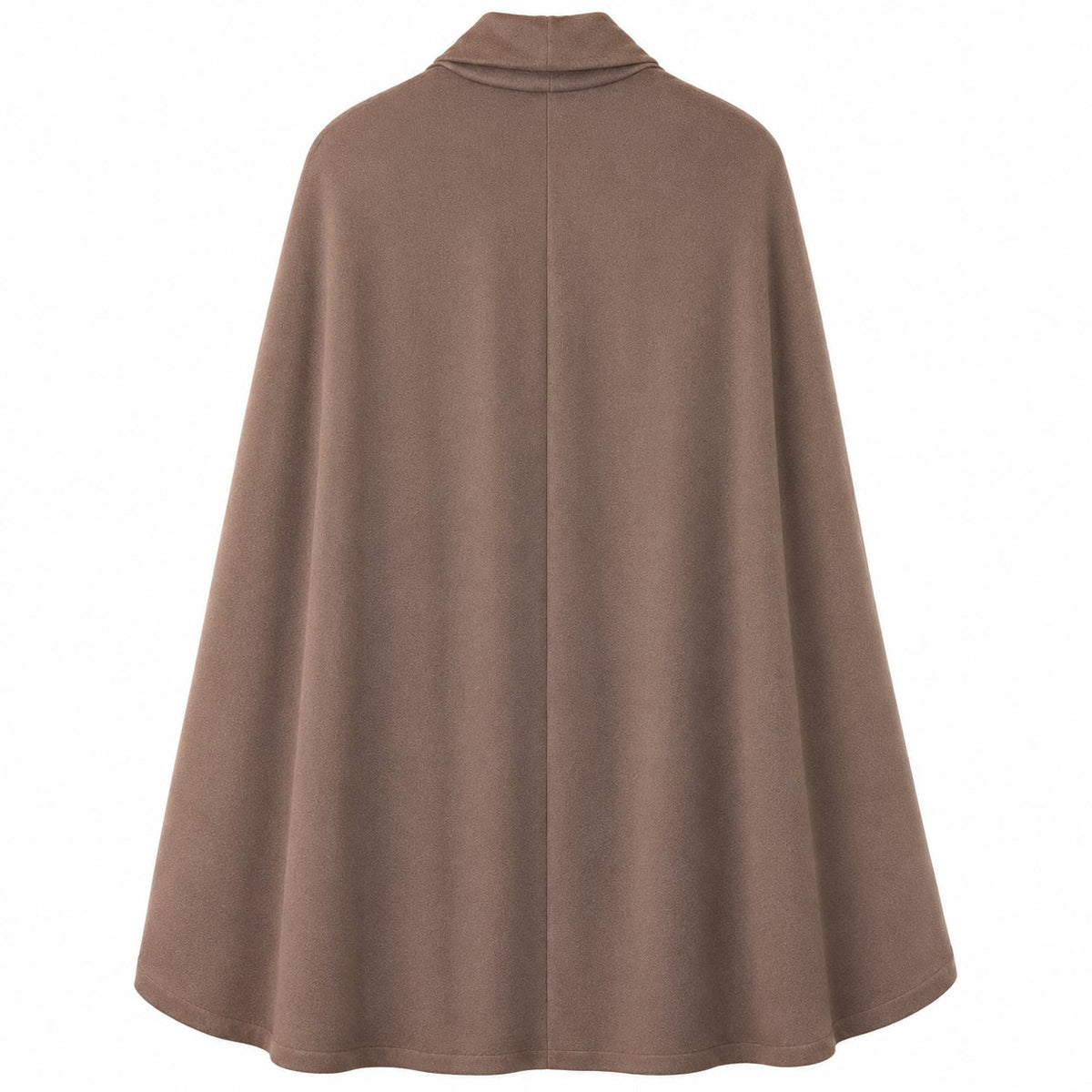 Handmade 100% Wool Cape Coat Taupe Brown