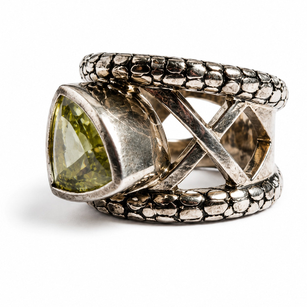 Michael Dawkins Sterling Silver Citrine Statement Ring Size 6