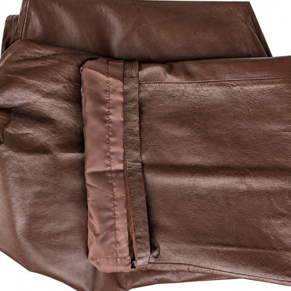NWT Chadwick's Brown Genuine Leather Pants Straight Leg Lined Size 16 Tall