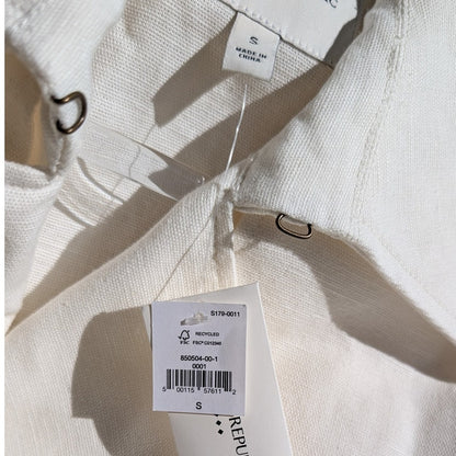 Banana Republic Ivory Linen Cotton Trench Coat Belted Double Breasted S NWT
