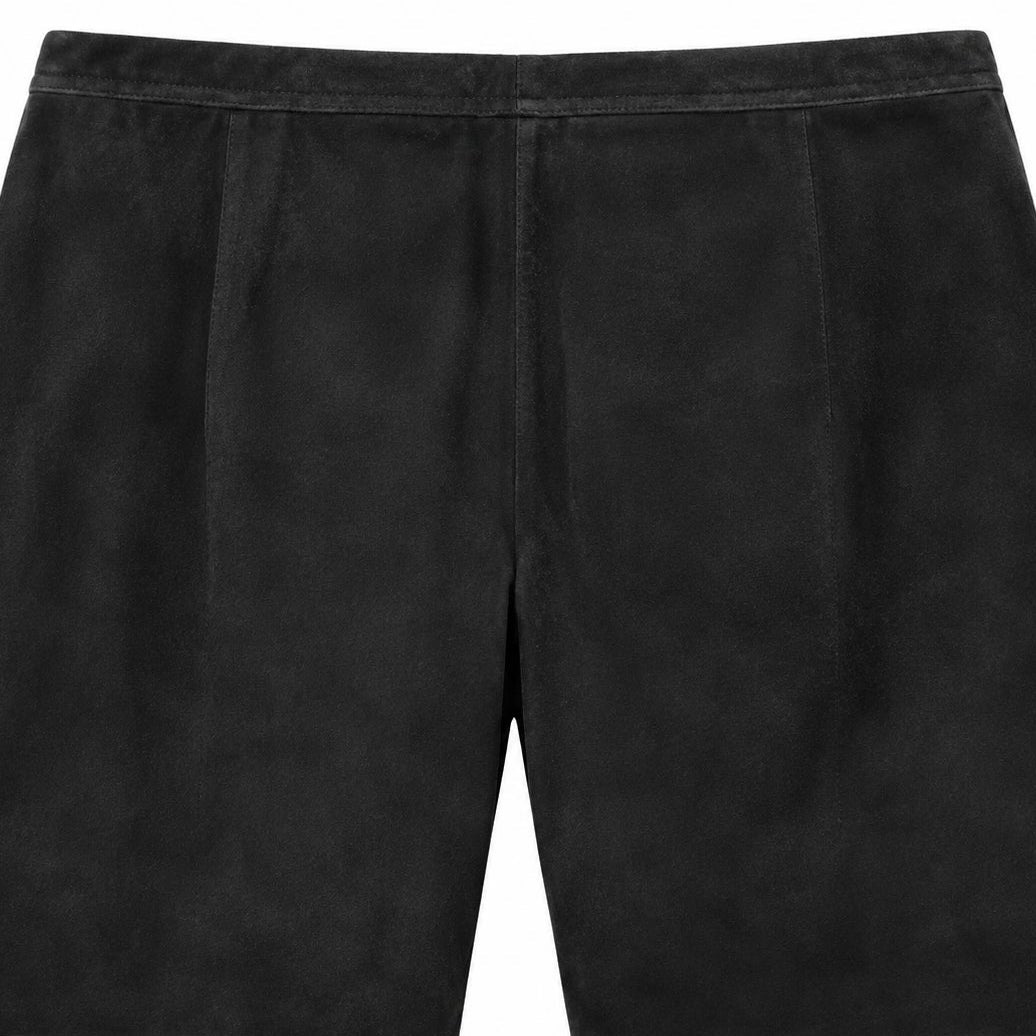 Investments Black Genuine Suede Pants Straight Leg Lined Size 10 NWT