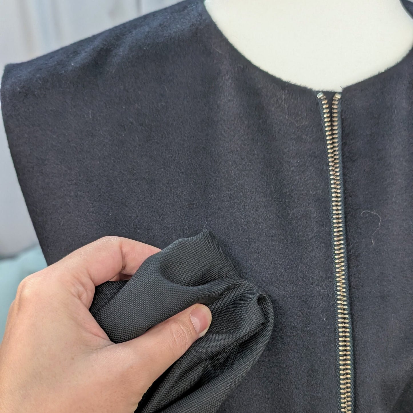 Midnight Blue Wool Cashmere Vest Dress Two-Way
