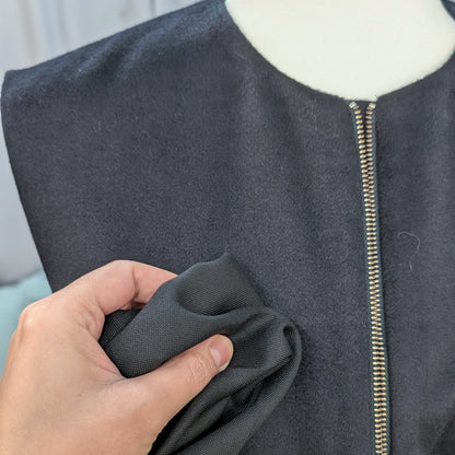 Midnight Blue Wool Cashmere Vest Dress Two-Way