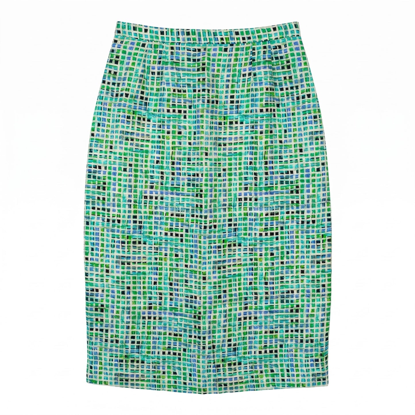 100% Silk Adriana Papell Mosaic Tile Print Pencil Skirt 6P