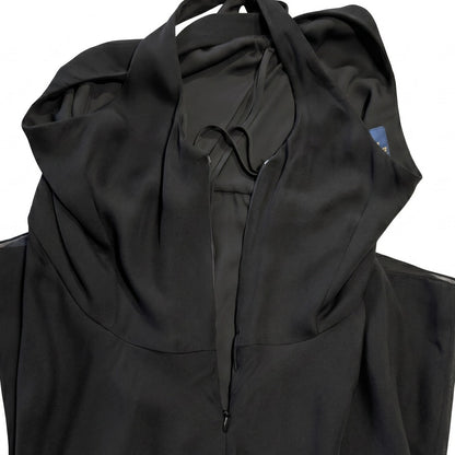 100% Silk Polo Ralph Lauren Black Fit & Flare Skater Mini Dress Size 4
