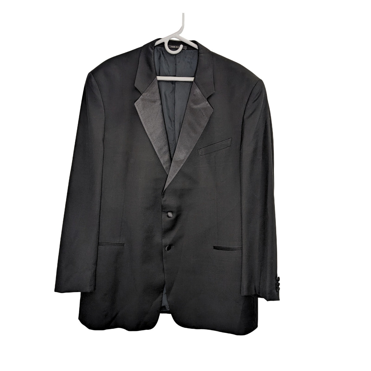 Armani Collezioni Black Wool Smoking Suit - Size 48L