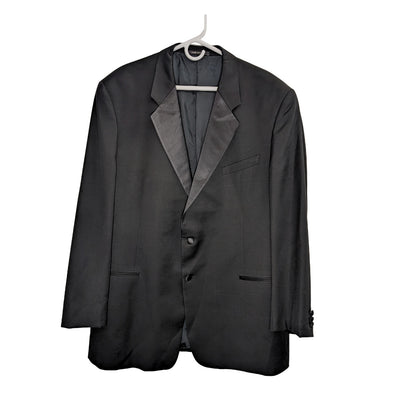 Armani Collezioni Black Wool Smoking Suit - Size 48L