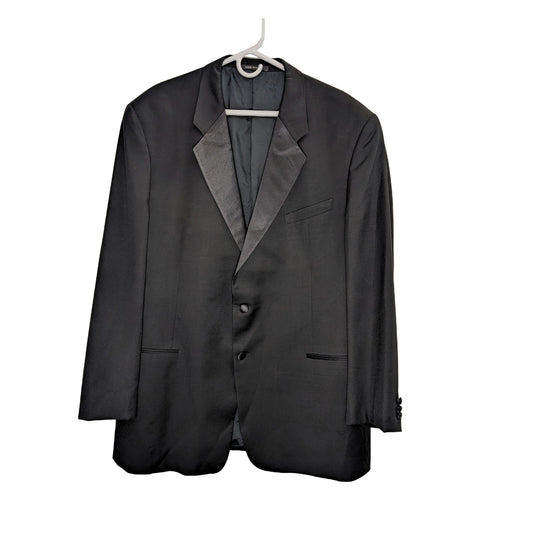 Armani Collezioni Black Wool Smoking Suit - Size 48L