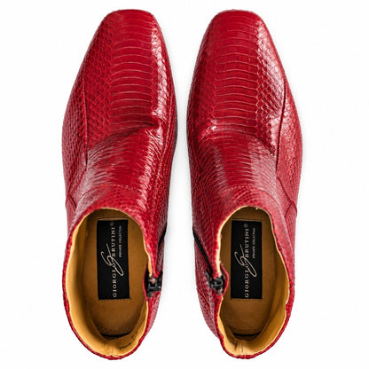 Giorgio Brutini Genuine Snakeskin Chelsea Ankle Boots Men's 8M Red Vintage NEW