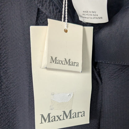 NWT 96% Wool Max Mara Cervo Navy Wide Leg Trousers Size US4