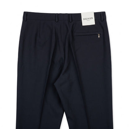 Balmain Paris Men’s 100% Wool Trousers 38L Navy NWT Vintage 2002 Tailored