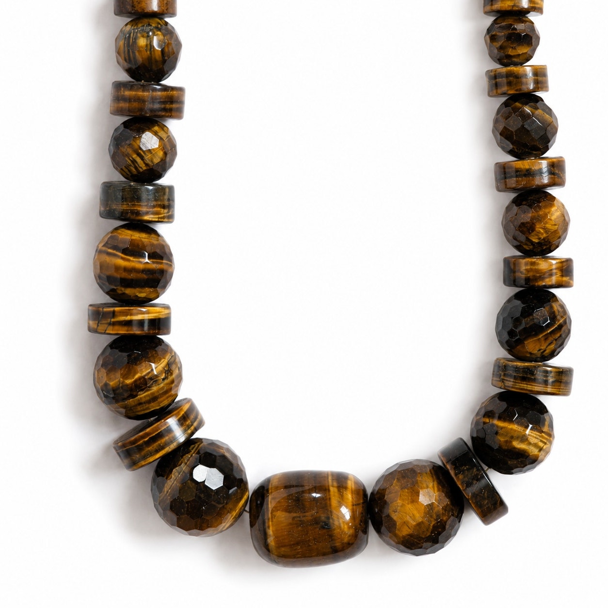Jay King Tiger Eye Gemstone Necklace 925 Sterling Silver 18" + 3" Extender