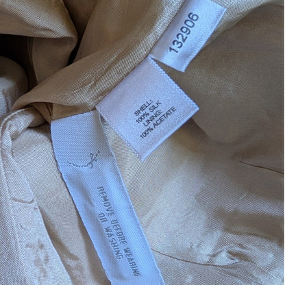 100% Silk Luxurious Ann Taylor Cream Brocade Paisley Pants  Size 2