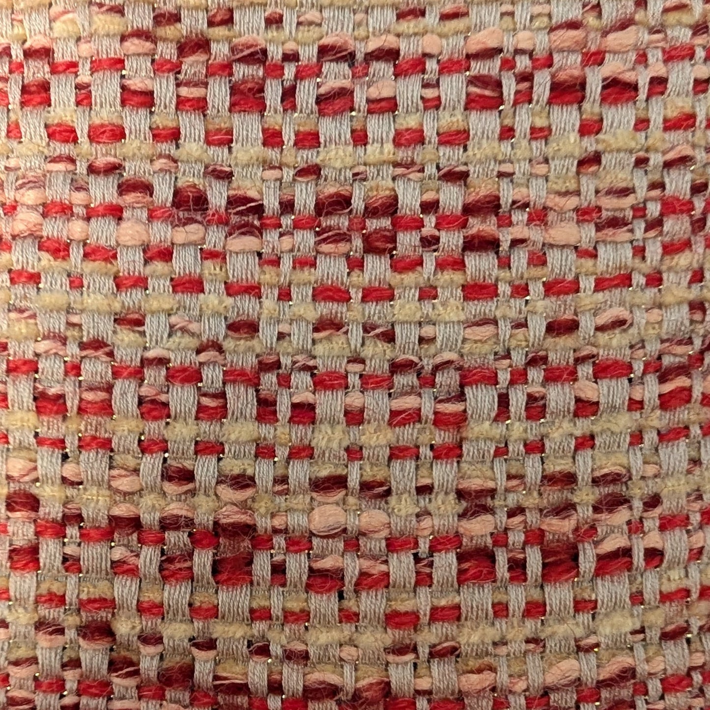Max Mara Italian Tweed A-Line Dress Tan Terracotta Metallic Thread