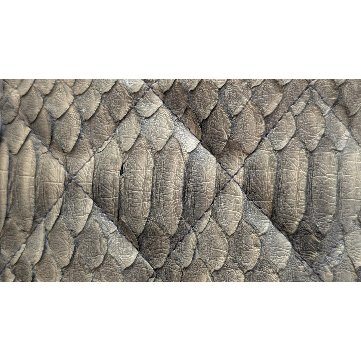 Vintage Genuine Python Clutch Gray Quilted Snakeskin Envelope Bag