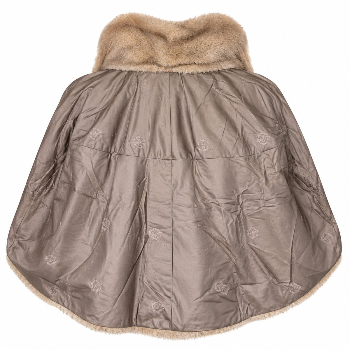 Vintage I. Magnin Genuine Mink Fur Capelet Jacket Cool Beige