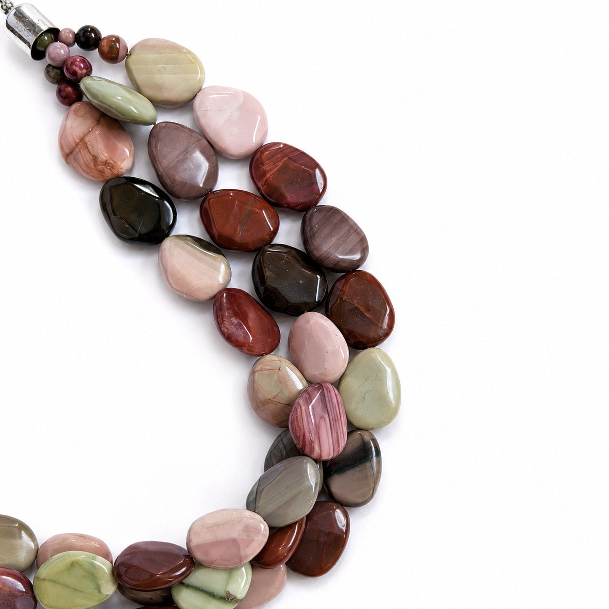 Jay King Multi-Color Jasper Statement Necklace 925 Sterling Silver 19.5"