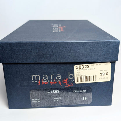 Leather Black & White Chain Loafers Madison Maison Gioia | EU 39