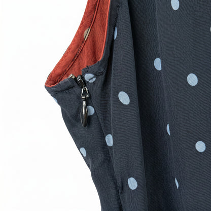 100% Silk Polka Dot Deep V Dress with Pockets