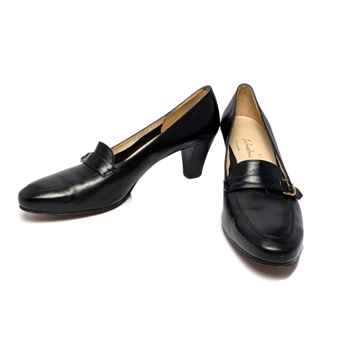 Salvatore Ferragamo Black Leather Pumps