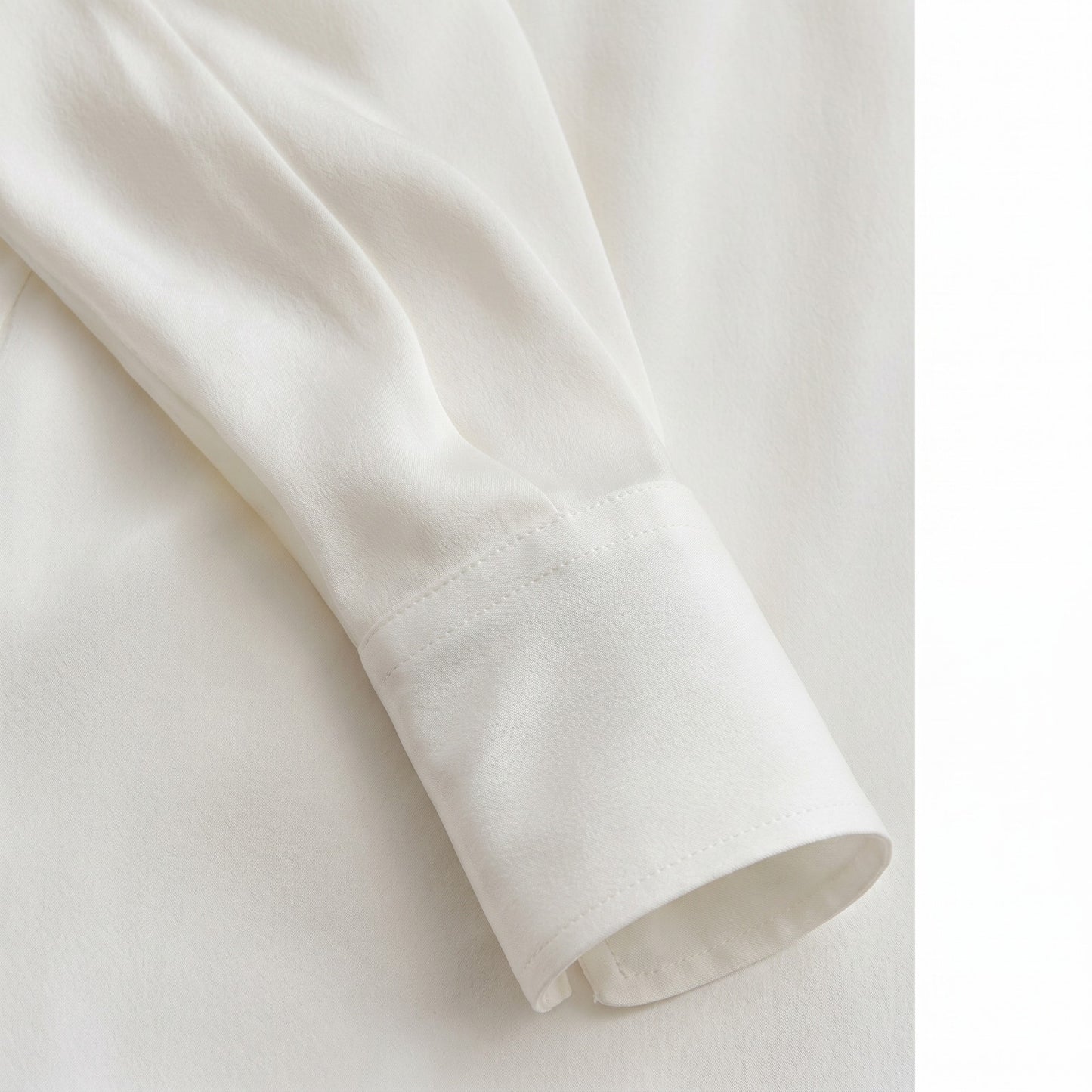 93% Silk Theory Ivory Button-Down Blouse | Size S