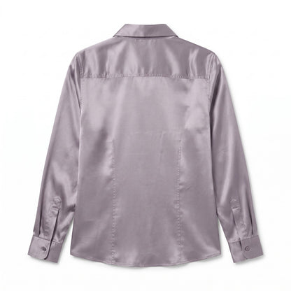 NWT 100% Pure Silk Newport News Lavender Purple Satin Blouse Size M