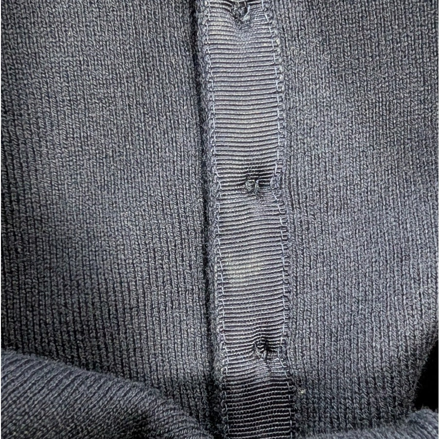 Aligne Navy Ribbed Organic Cotton Button-Front Top | 64% Organic Cotton | US 6