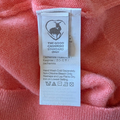 J.Crew Men's 100% Cashmere Short Sleeve Polo Sweater, Salmon Coral, Size L