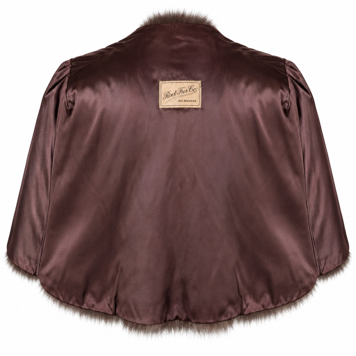 Vintage Root Fur Co Milwaukee Genuine Beaver Fur Cape Brown