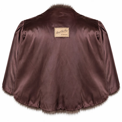Vintage Root Fur Co Milwaukee Genuine Beaver Fur Cape Brown