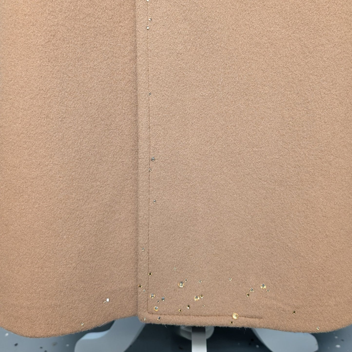 Tempo Europe by London Fog Camel Wool Coat with Austrian Crystal Embellishment