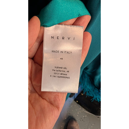 NWT Nervi Pami Dress — Sequin & Ostrich Feather Cuffs — IT 44 / US 8