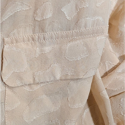 100% Silk Equipment Femme “Savannah” Silk Blouse Neutral Textured Print