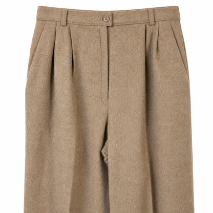 Vintage Pendleton Virgin Wool Pleated Wide Leg Trousers, Camel Tan, Size 10