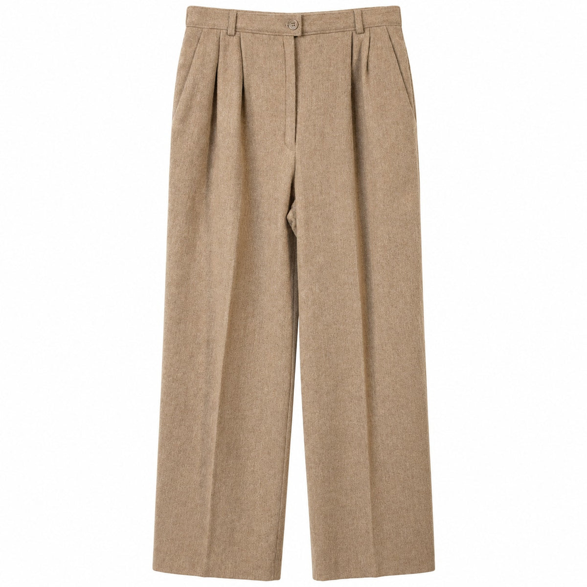 Vintage Pendleton Virgin Wool Pleated Wide Leg Trousers, Camel Tan, Size 10