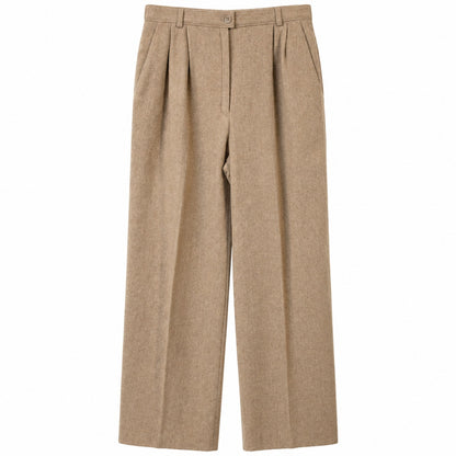 Vintage Pendleton Virgin Wool Pleated Wide Leg Trousers, Camel Tan, Size 10