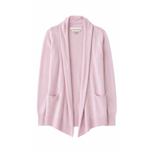 Max Studio 100% 2-Ply Cashmere Open Front Cardigan, Light Pink, Size M