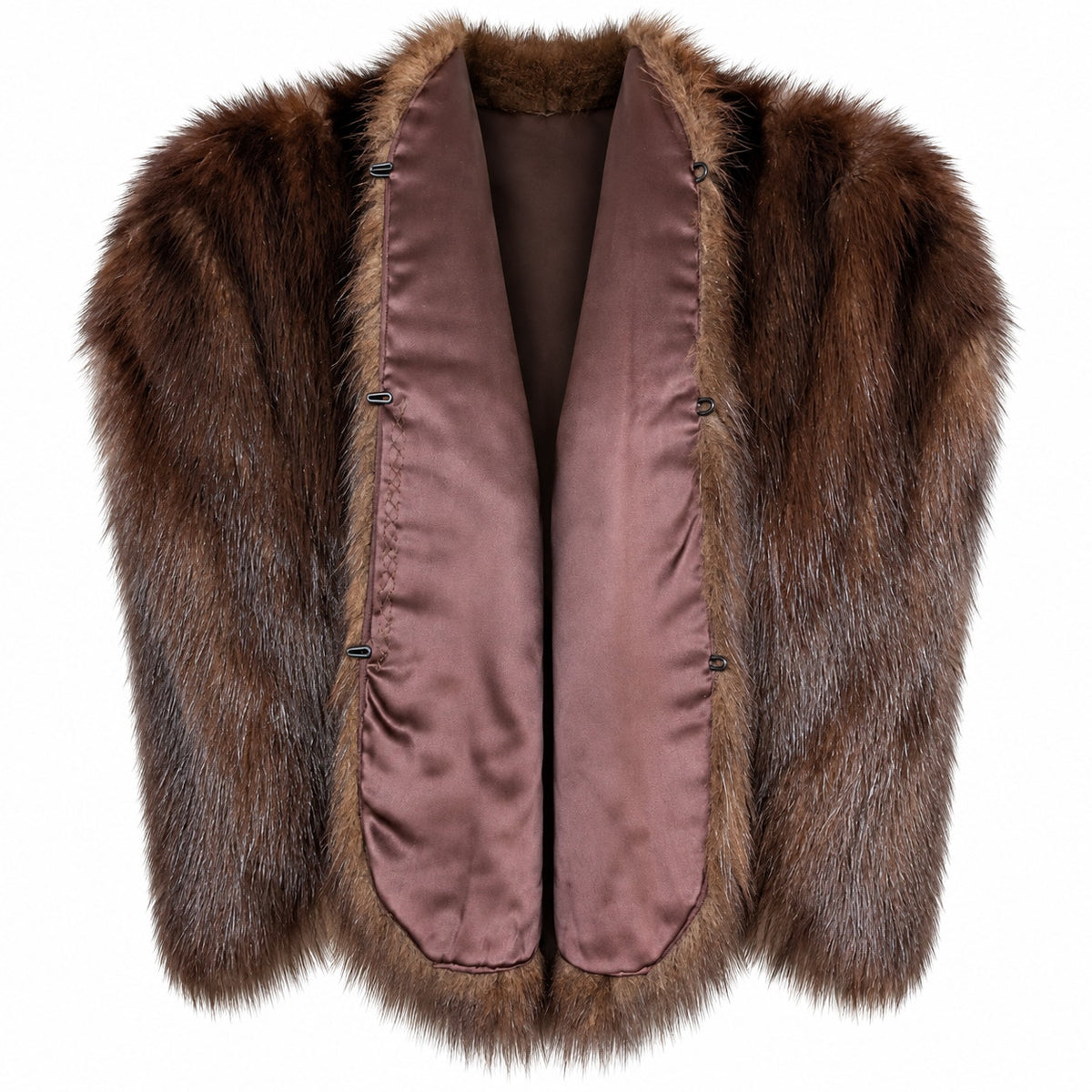 Vintage Root Fur Co Milwaukee Genuine Beaver Fur Cape Brown