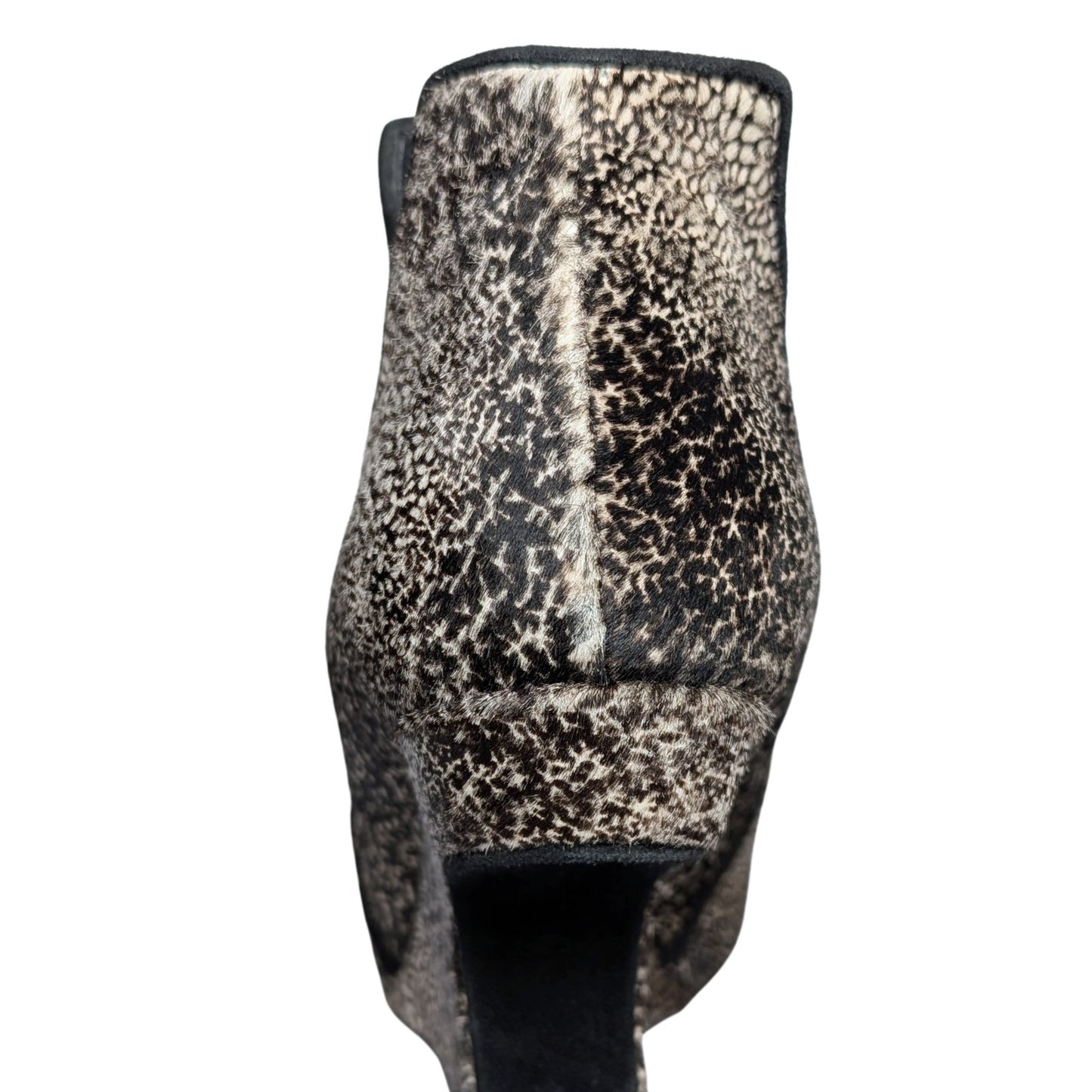 Stuart Weitzman Calf Hair Wedge Booties Sculptural Heel