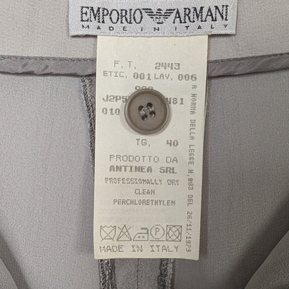 Emporio Armani Wide-Leg Trousers | Gray Taupe Textured  US 4