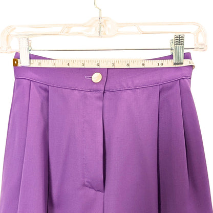 100% Italian Wool Purple Double-Breasted Pantsuit Genny | Mother of Pearl Buttons | IT 38 / US 2