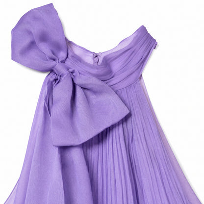 Lena Mac Duggal Lavender Halter Bow Tiered Maxi Dress 8