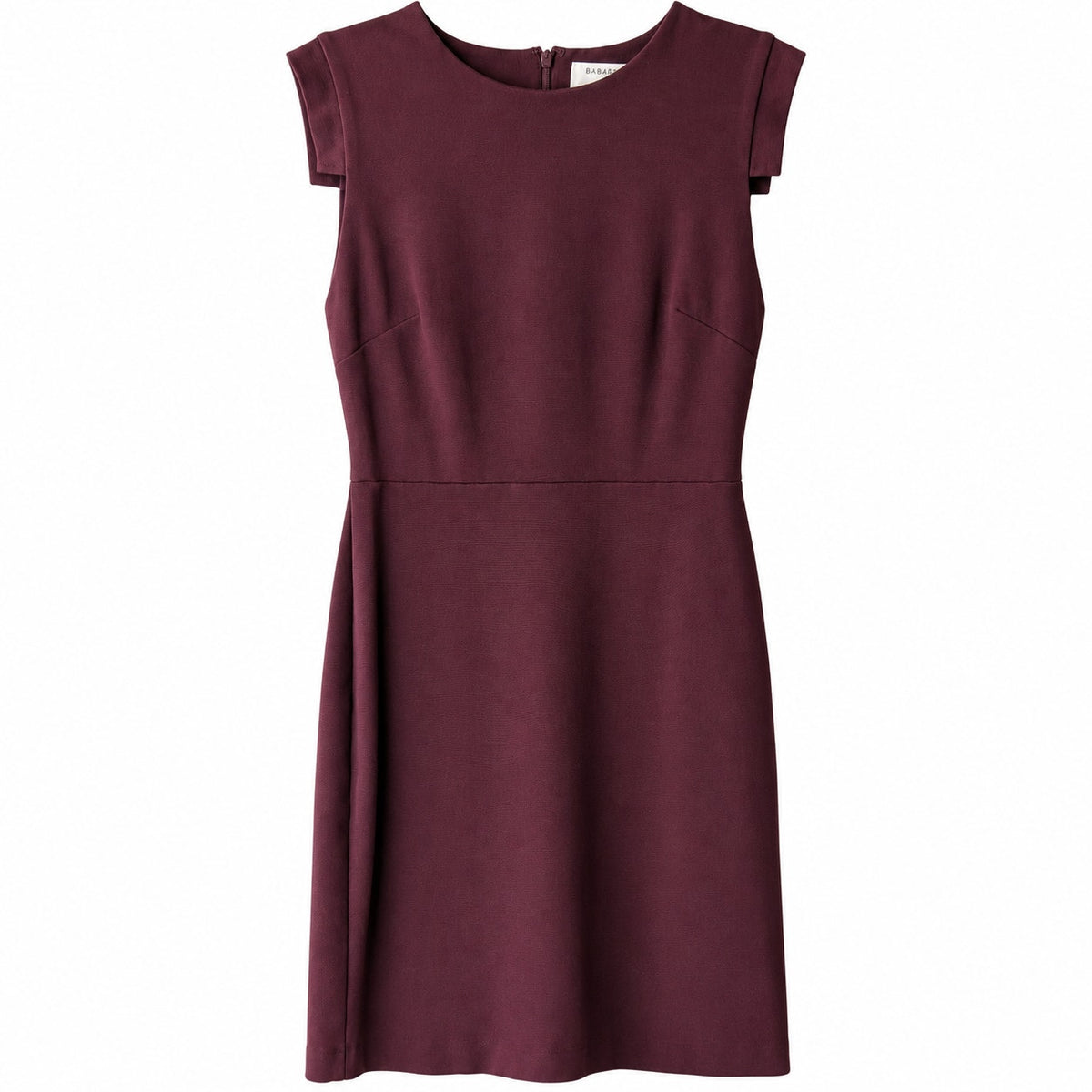 Babaton Aritzia Burgundy Cap Sleeve Sheath Dress Stretch Back Zip Size 4