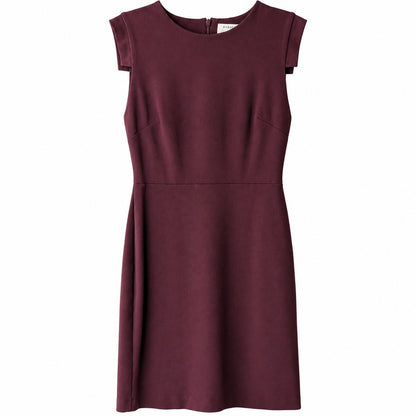 Babaton Aritzia Burgundy Cap Sleeve Sheath Dress Stretch Back Zip Size 4