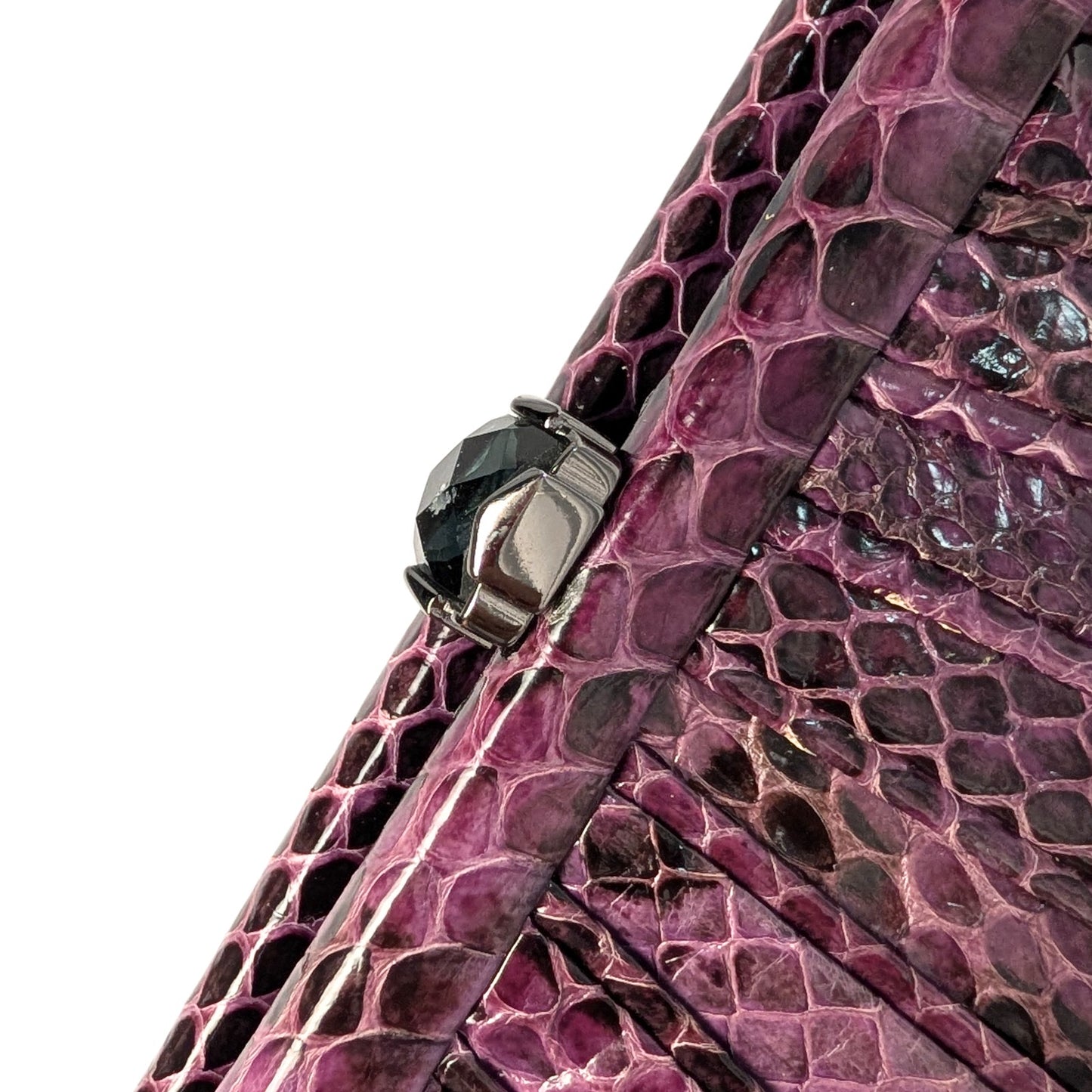 100% Genuine Snake Skin Kotur Purple Clutch Evening Bag with Dust Bag