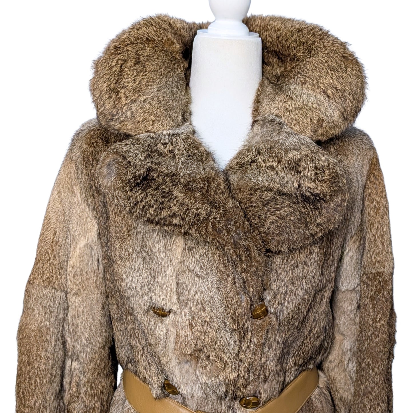 Rabbit Fur Double-Breasted Jacket
