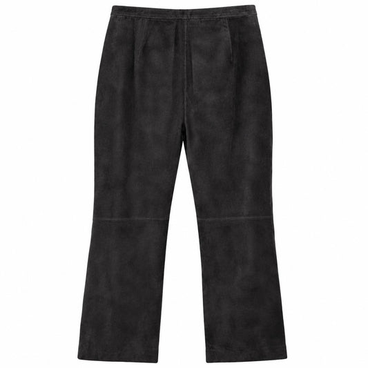 Investments Black Genuine Suede Pants Straight Leg Lined Size 10 NWT
