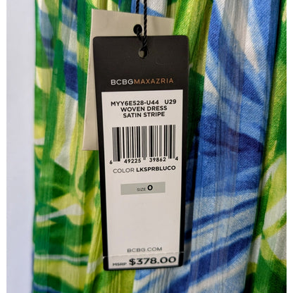 NWT 100% Silk BCBG Max Azria Tropical Print Halter Maxi | Sequin Empire Waist