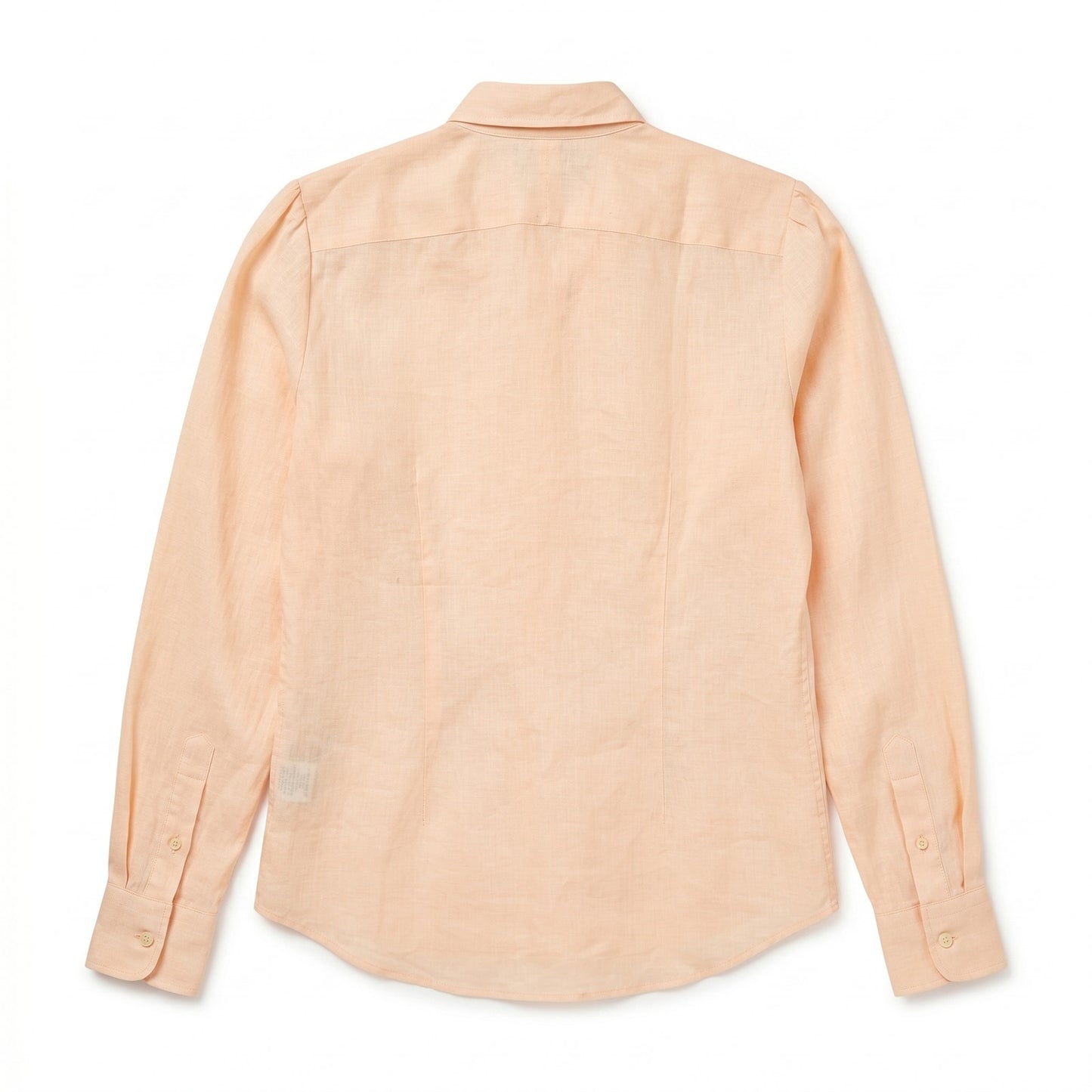 100% Linen Lauren Ralph Lauren M Blush Peach Ruffle-Front Shirt